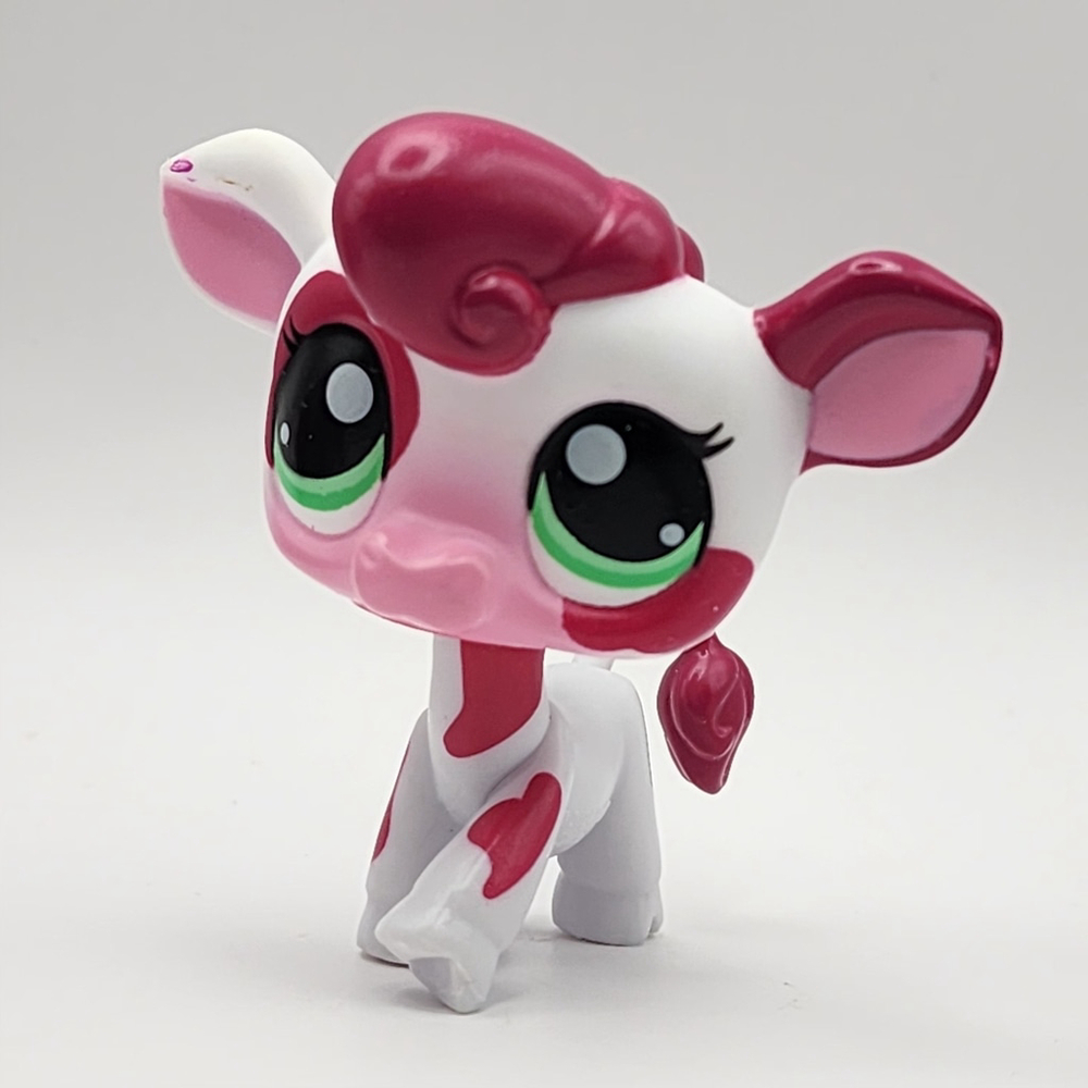 COW G7 #150 - Authentic 2024 Littlest Pet Shop - Pink Magenta & White Hasbro LPS